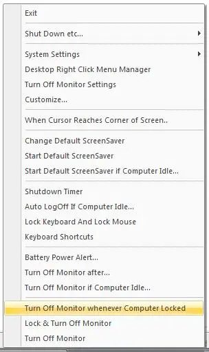 Turn Monitor Off Using System Tray Icon